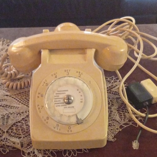 Telefono fisso vintage disco - telefono, a